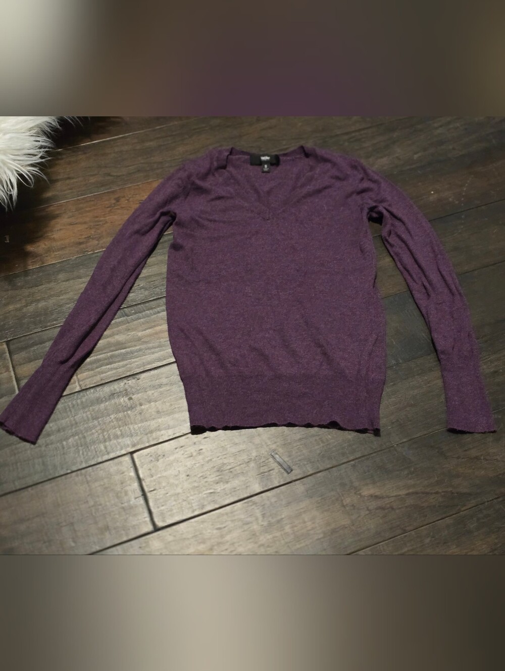 Mossimo Purple V-Neck Lightweight Knit Sweater Size Small Y2k
